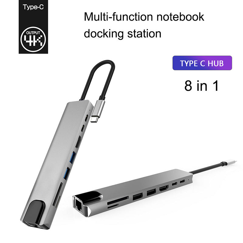 XCF-RJ45-285 8-in-1 USB-C Hub Adapter Portable Mini Type-C Docking Station 10/100Mbps RJ45 Type-C Hub to USB-C USB HD XCF-RJ45-285 8-in-1 USB-C Hub Adapter Portable Mini Type-C Docking Station 10/100Mbps RJ45 Type-C Hub to USB-C USB HD